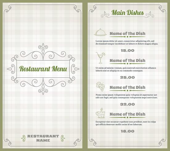 Restaurant menu template vector