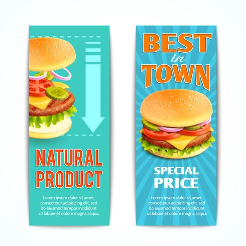 Fast Food Banners Set vector