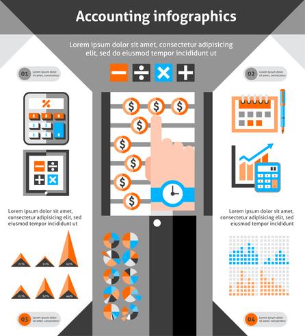 Conjunto de infografías contables. vector