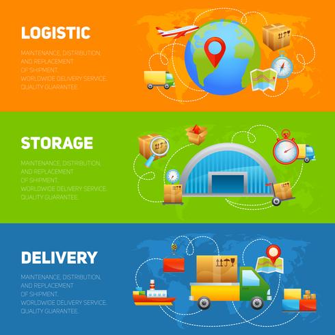 Logistic Banner Set vector