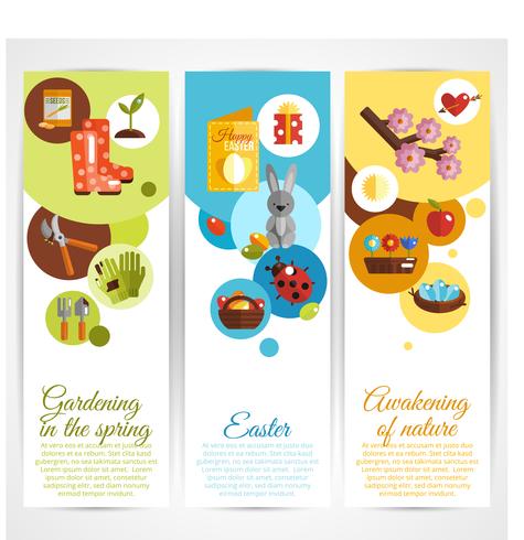 Banners de primavera verticales vector