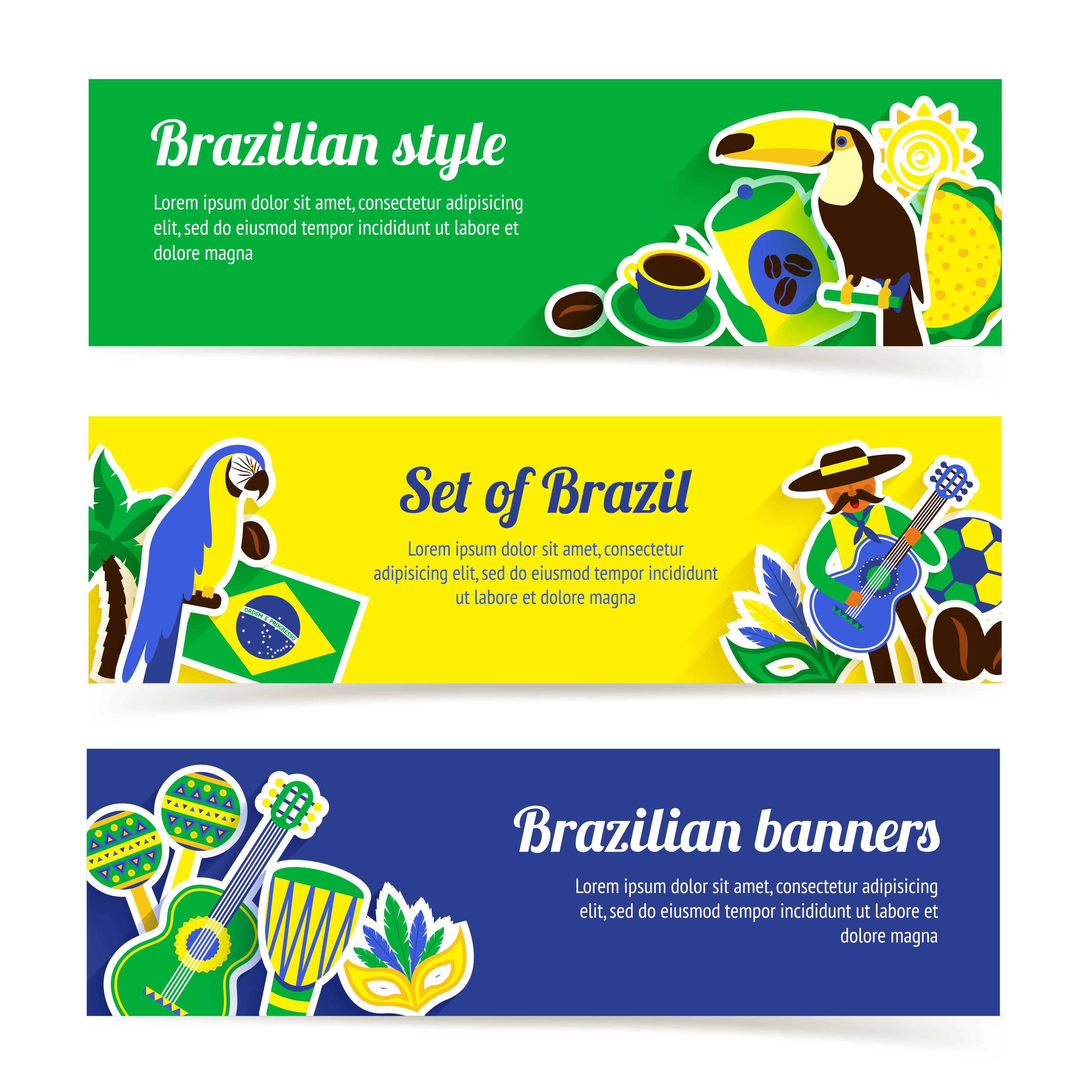 Brazil Banner Set Download Free Vectors Clipart Graphics