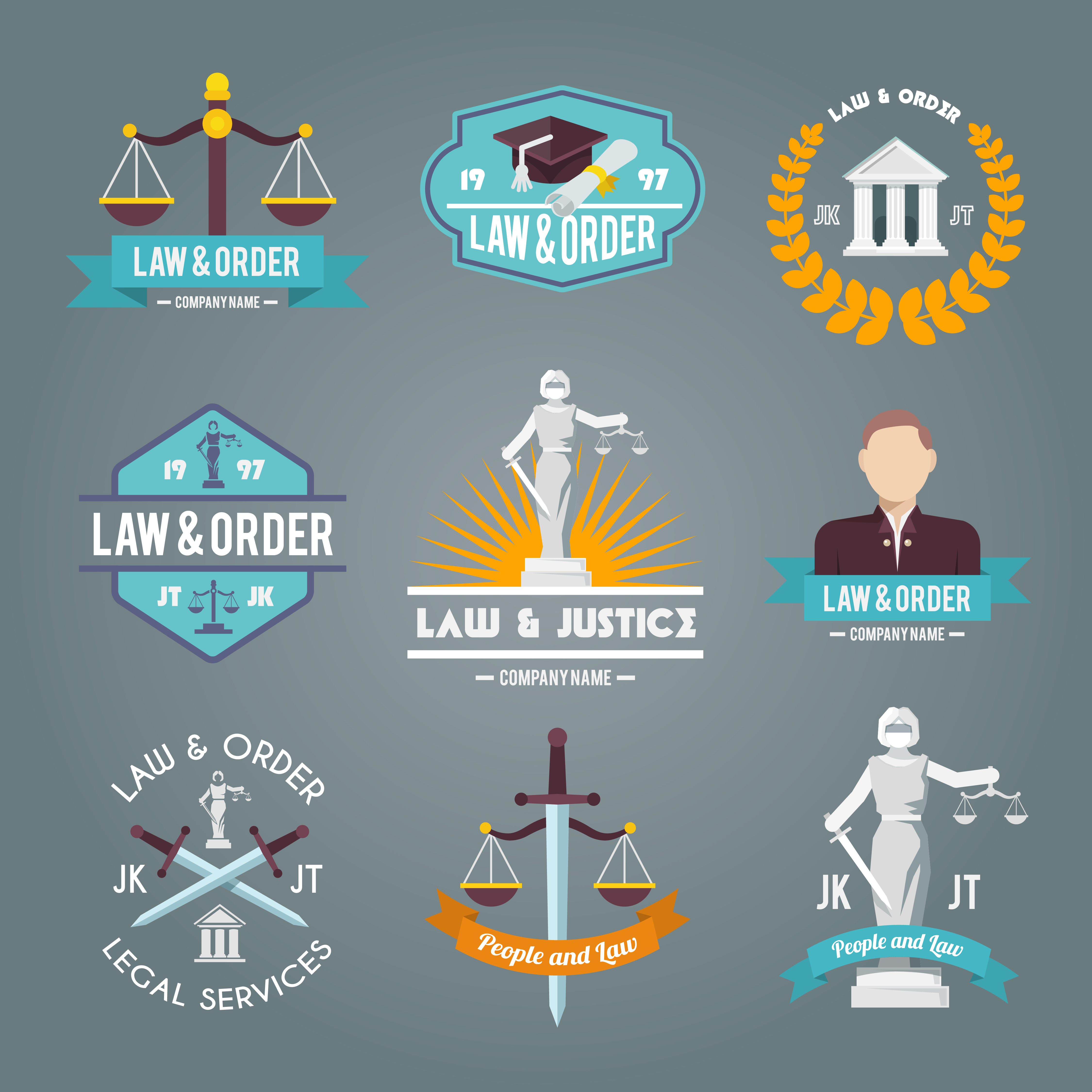 Law labels icons set 427377 Vector Art at Vecteezy