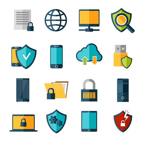 Data Protection Icons Set vector