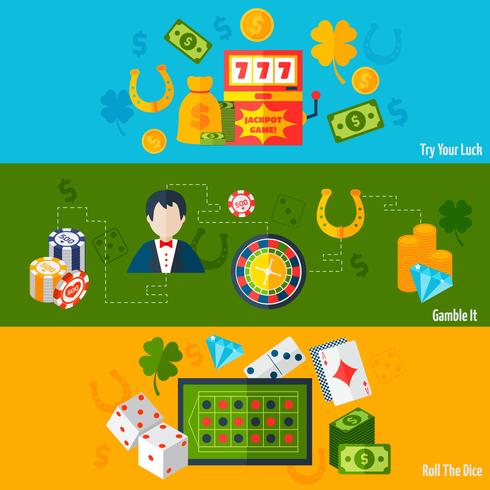 Casino Flat Banners vector