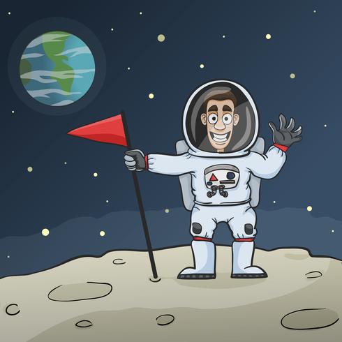 Astronauta en la luna vector