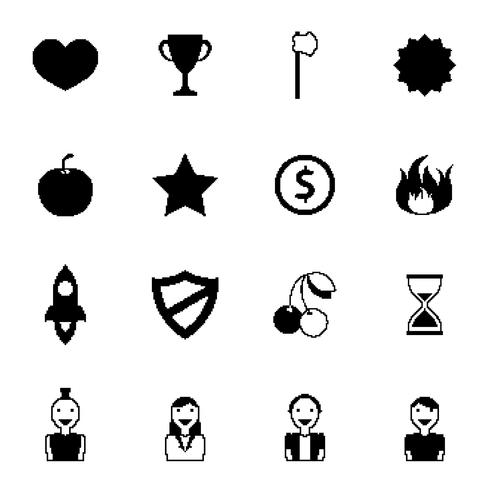 Iconos de juegos retro vector