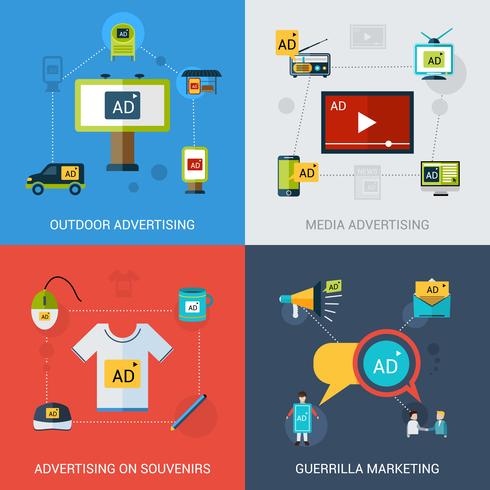 Advertising Set Isolated vector