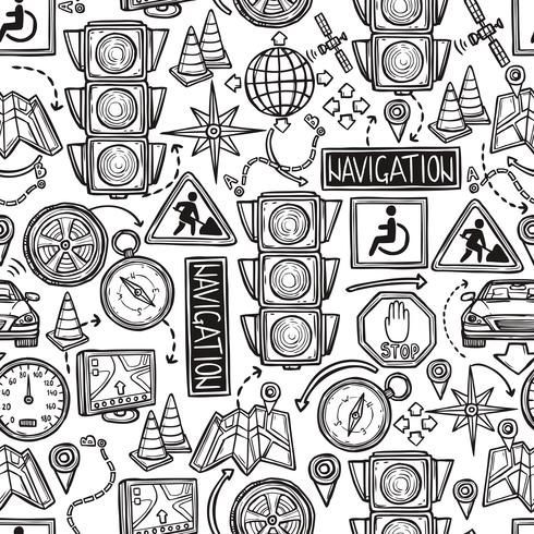 Navigation Seamless Pattern vector
