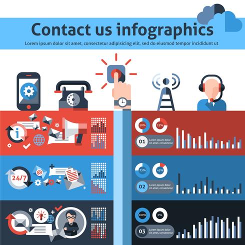 Contacta con nosotros infografía vector