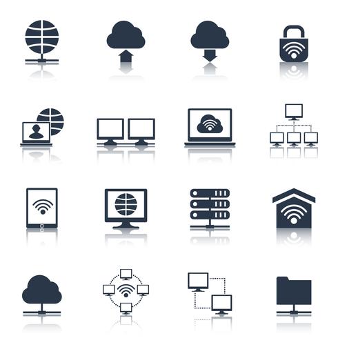 Network Icons Black vector