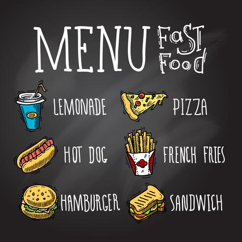 Fast Food Chalkboard vector