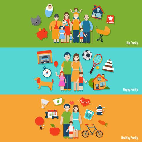 Family Banner Set vector