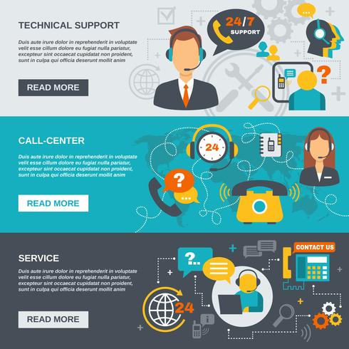 Support Call Center Banner vector