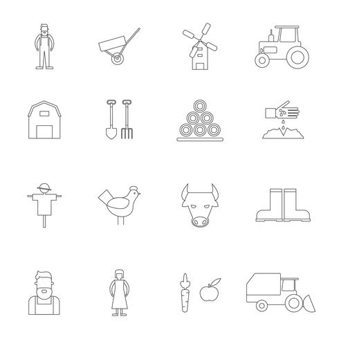 Farm Icon Outline vector