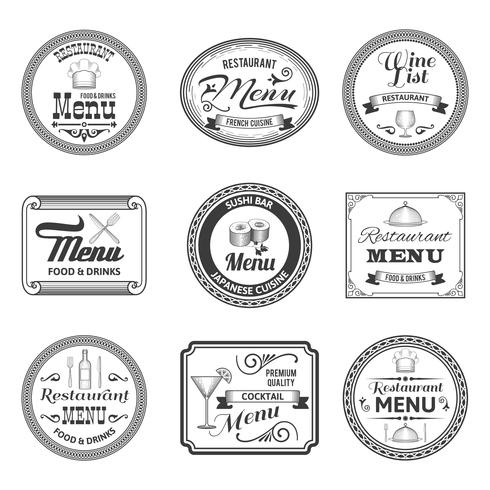 Retro Menu Labels vector