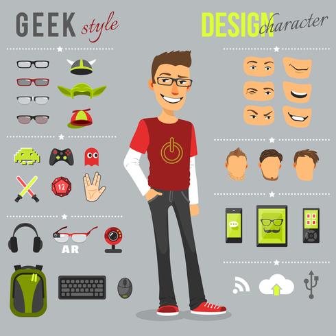 Geek Style Set vector