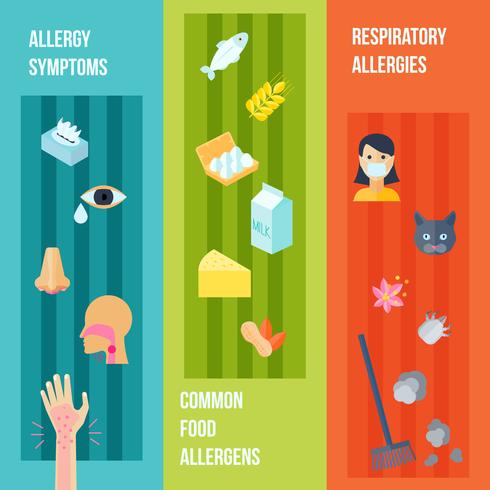 Allergy Banner Set vector