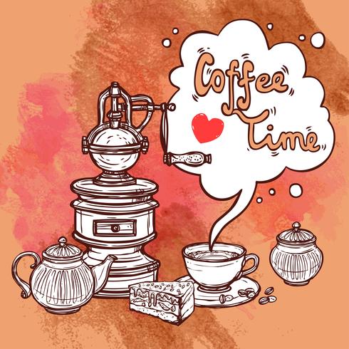 Coffee Sketch Background vector
