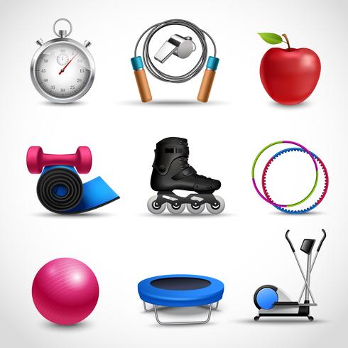 Fitness Icons Set vector