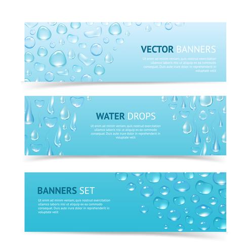 Banners de gotas de agua vector