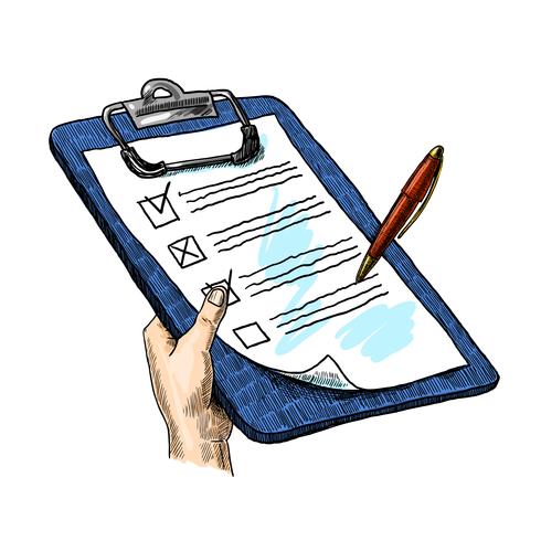Hand With Clipboard vector