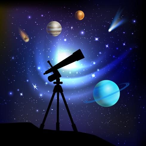 Weltraum Hintergrund Mit Teleskop - Download Kostenlos Vector, Clipart  Graphics, Vektorgrafiken und Design Vorlagen