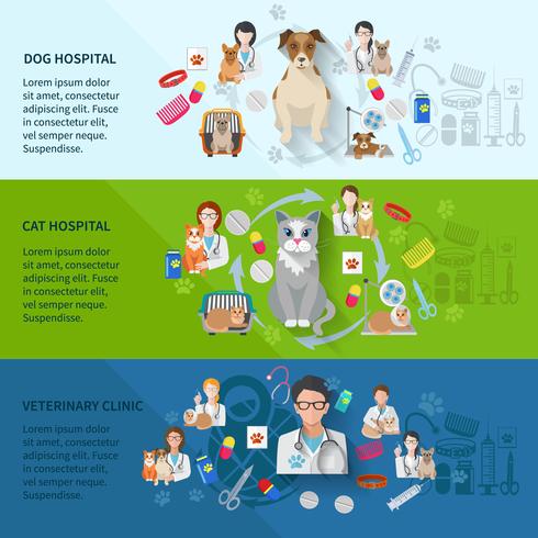 Veterinary Banner Set vector