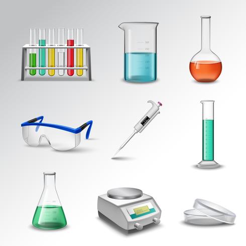 Iconos de equipo de laboratorio vector