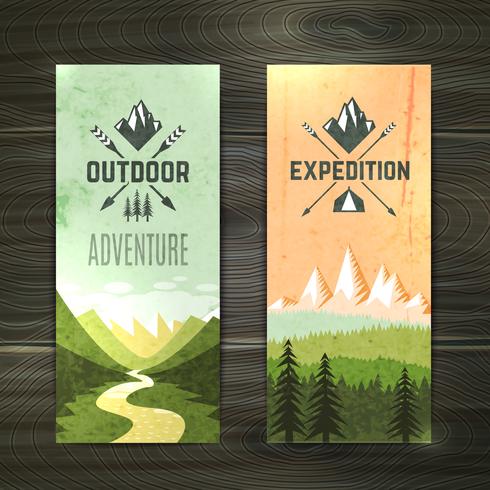 Conjunto de banners verticales de turismo. vector