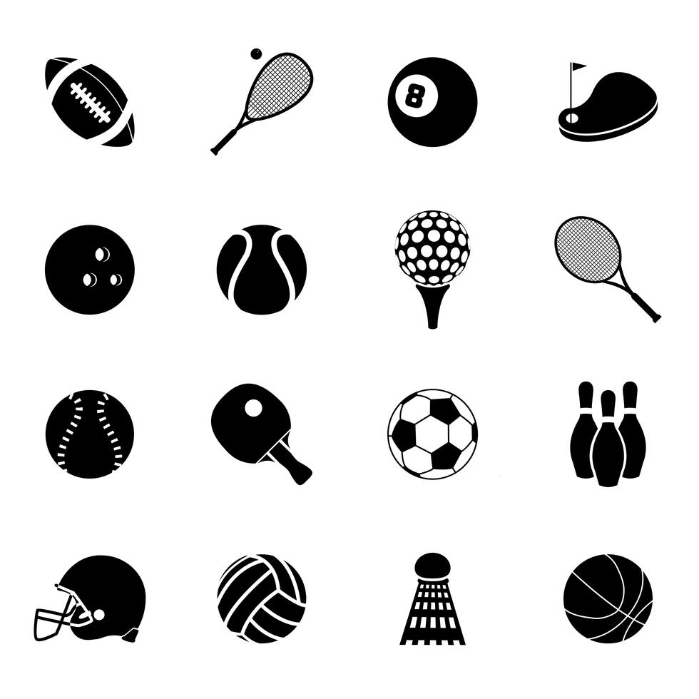 Sport icons set black 427615 Vector Art at Vecteezy
