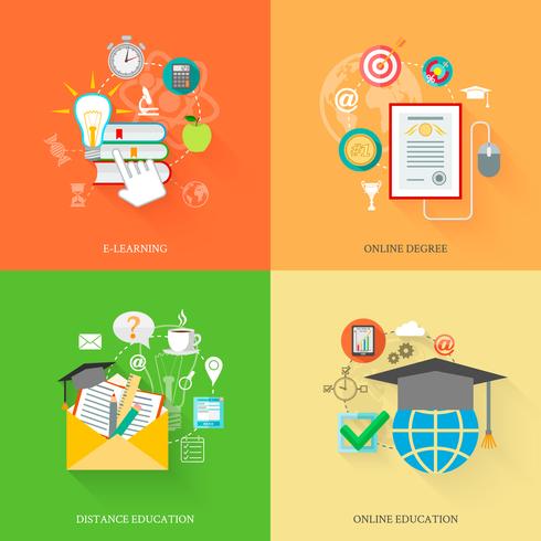 Online Education Icons vector