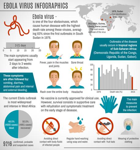 Infografía del virus del ébola vector