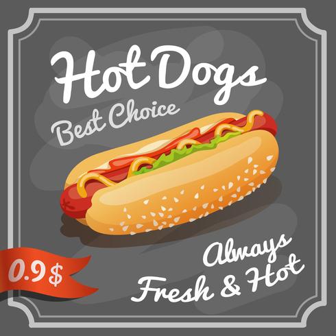 Hot Dog Poster vector