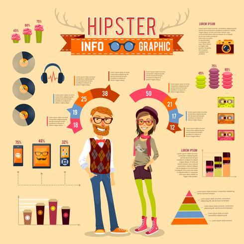 Infografía Hipster Set vector