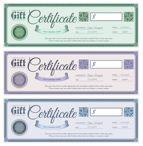 Gift Certificates Set vector