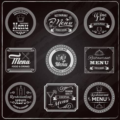 Retro Menu Labels Chalkboard vector