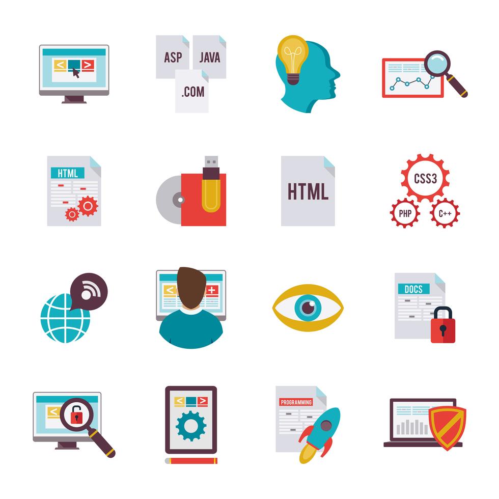Programmer Icon Flat 427708 Vector Art at Vecteezy