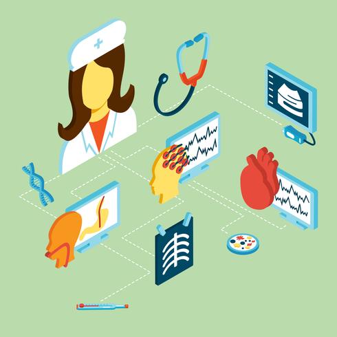 Medical isometric icons vector