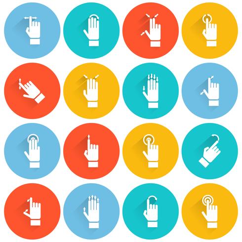 Hand Touching Screen Flat Icon vector