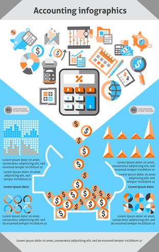 Accounting infographics set vector