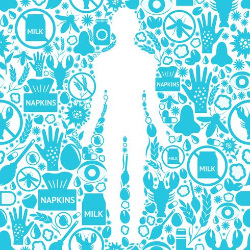 Allergy Symptoms Background vector