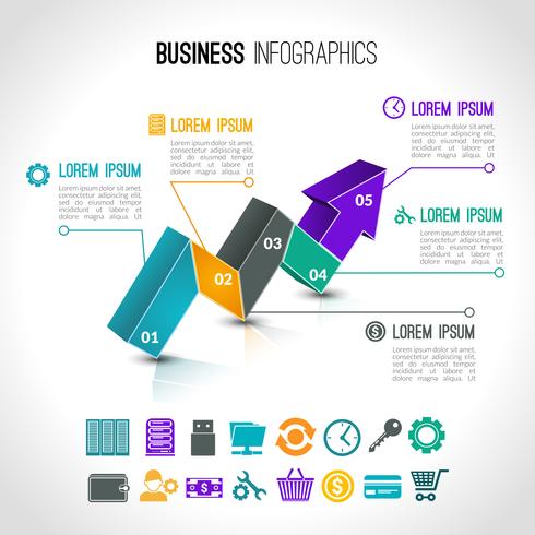 Infografía de gráficos de negocios vector