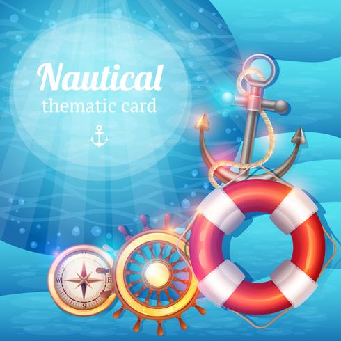 Marine Symbols Background vector