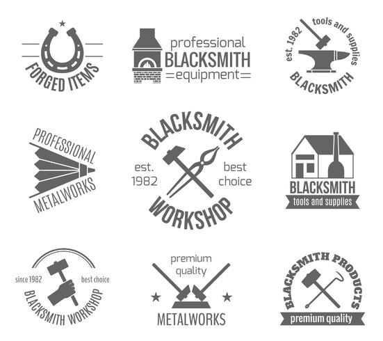 Blacksmith Label Set vector