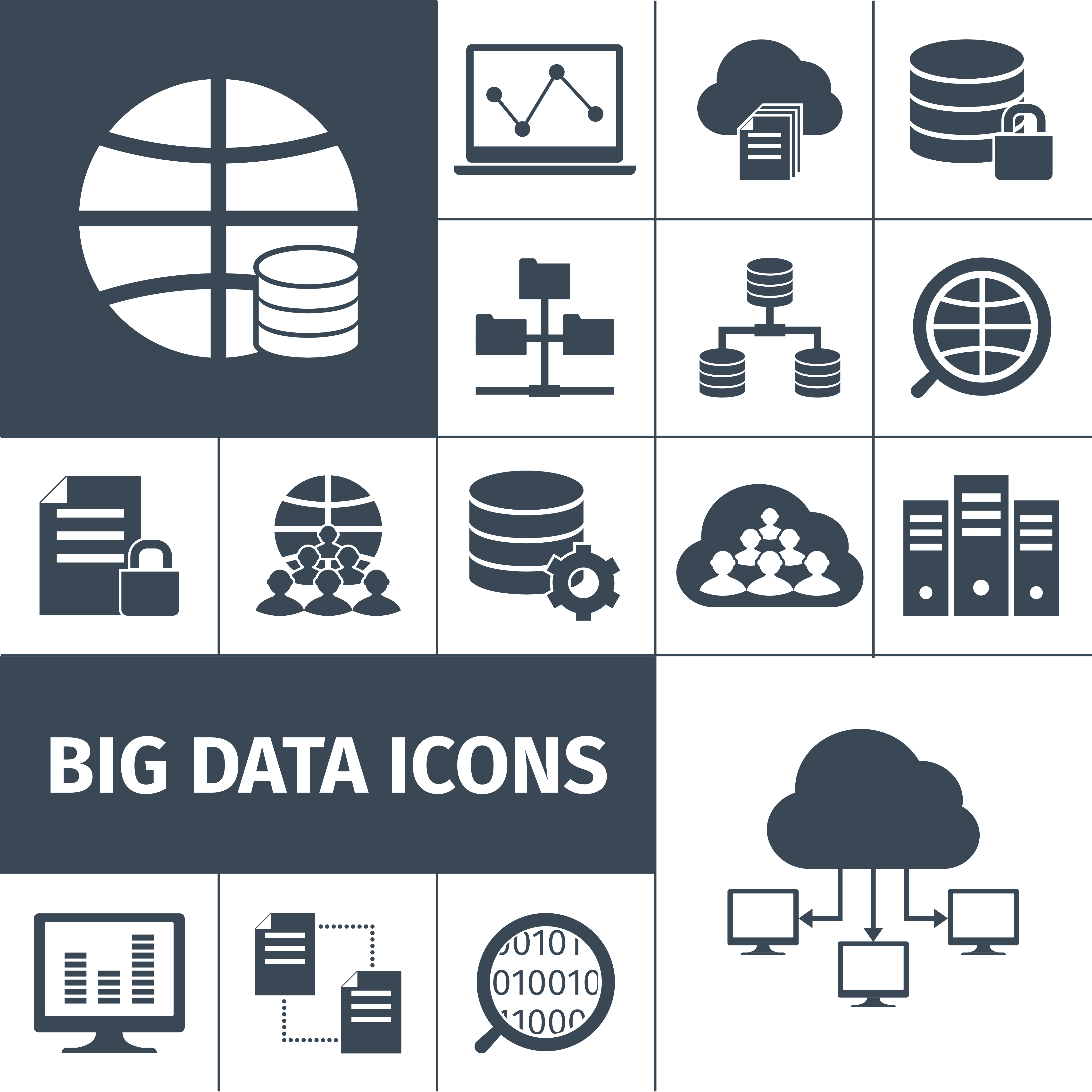 Big data icons black 427773 Vector Art at Vecteezy