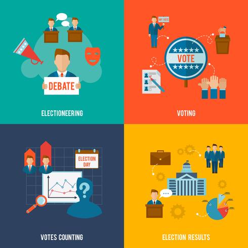 Election Flat Set vector