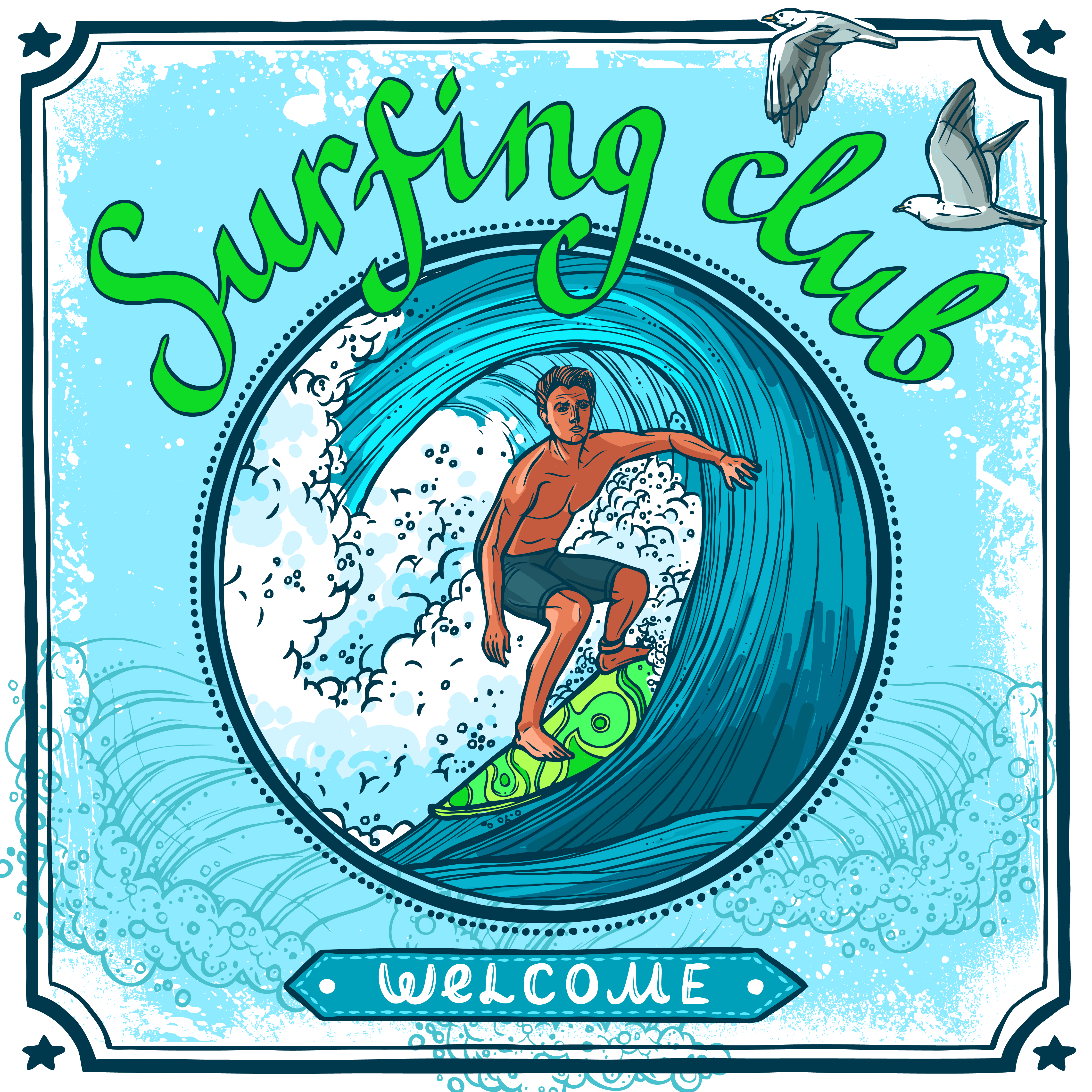 Surfing poster - Download Free Vectors, Clipart Graphics