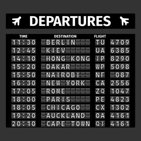 Airport Departure Board vector