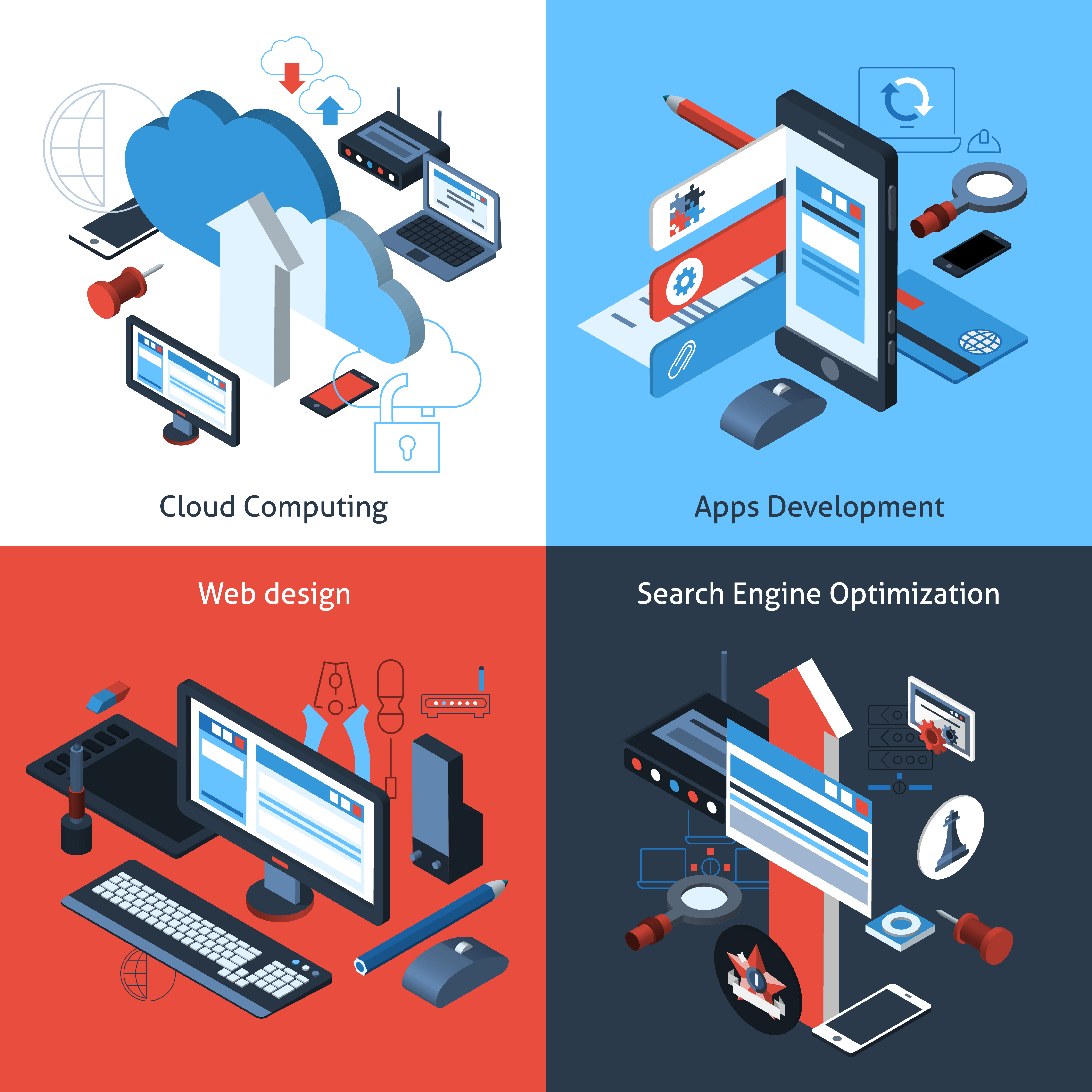 Isometric Computing Set 427826 Vector Art at Vecteezy